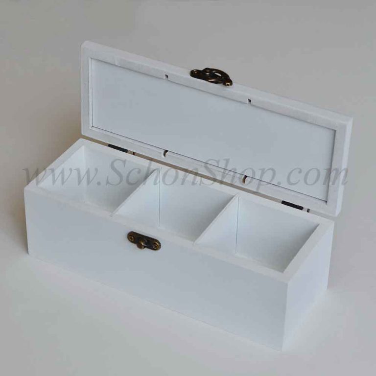 جعبه چوبی کوچک سفید